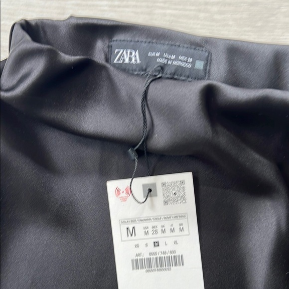 Zara Black Asymmetrical Maxi Slip Skirt - Picture 2 of 2